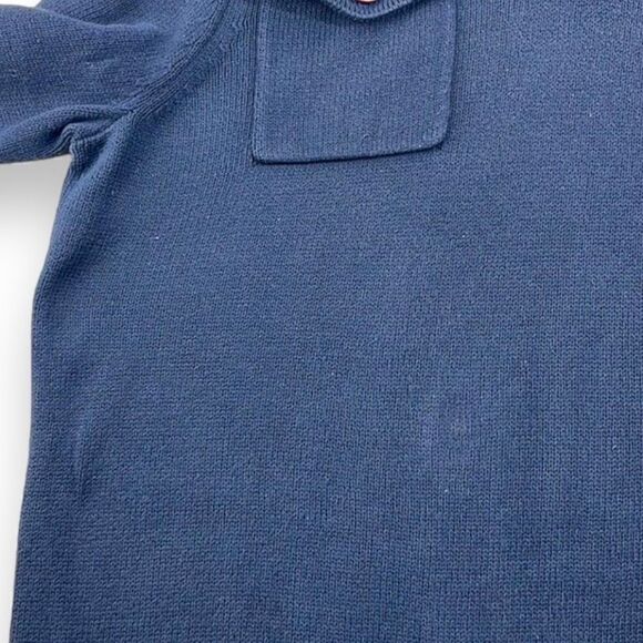 Banana Republic Sweater Mens Medium M Navy Button Front Mock Neck Pullover - Picture 10 of 10